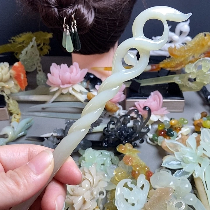 岫玉未镶嵌发簪发簪