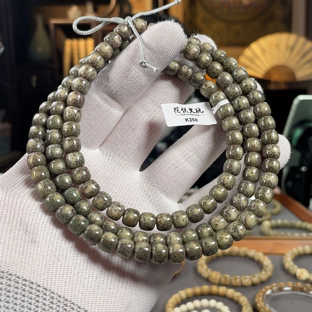 大***锤手串星月菩提8x7 绿糯冰针尖星长串 K259