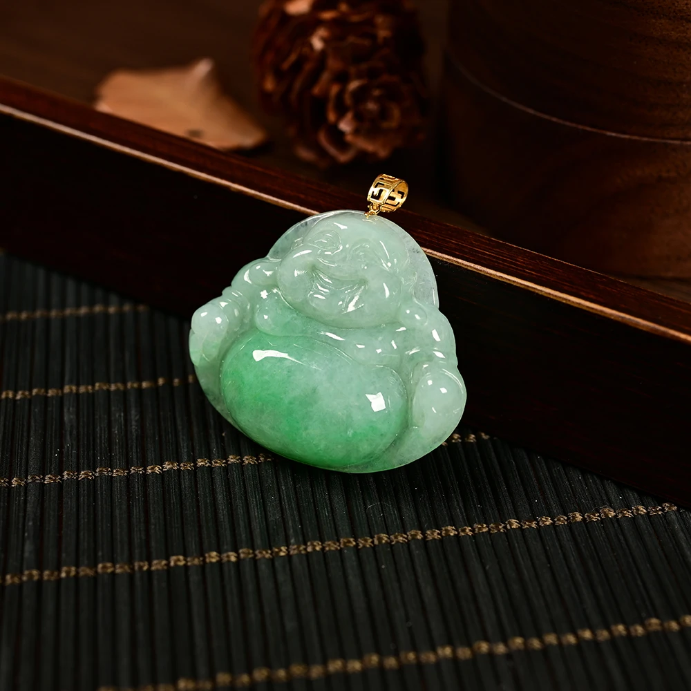 【云上叙】18K金镶翡翠吊坠24*20*5mm-多样性发一件-V20631-k(商城）