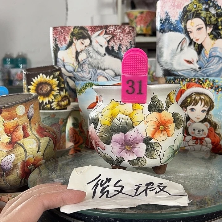 景德镇手绘花盆性价比超高