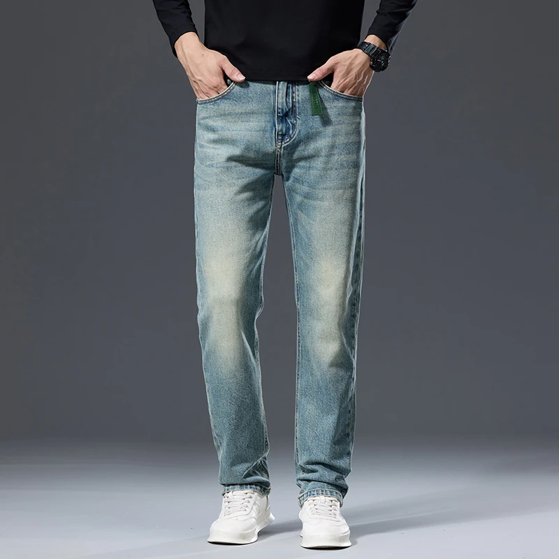 轻奢商务欧版修身弹力小直筒男士时尚休闲百搭夏季复古宽松潮流