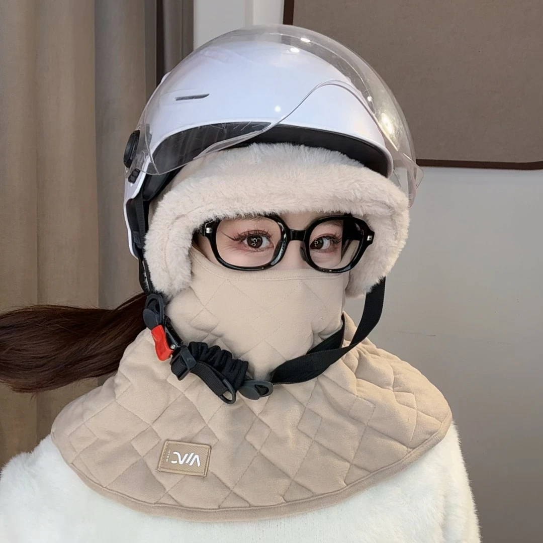 冬季围脖一体防风御寒百搭加厚保暖护颈套头户外骑行帽子