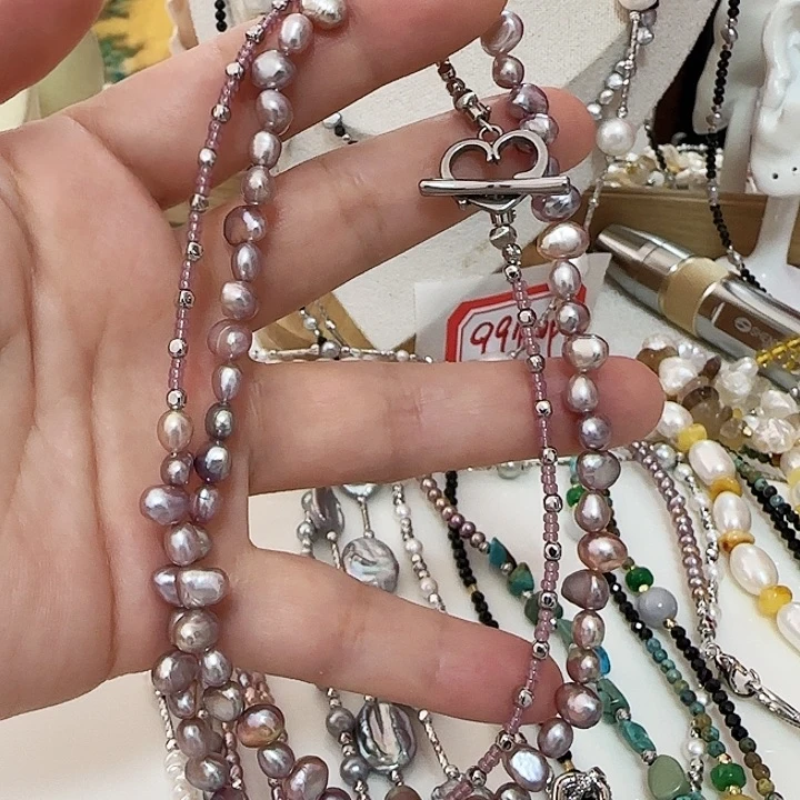 颈饰淡水珍珠未镶嵌极光怪色长款65左右款式链