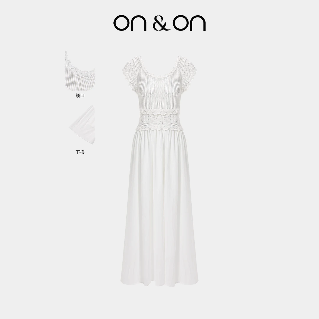 ON&ON/安乃安25夏季新款针织钩花气质收腰显瘦连衣裙-N5SW1642406