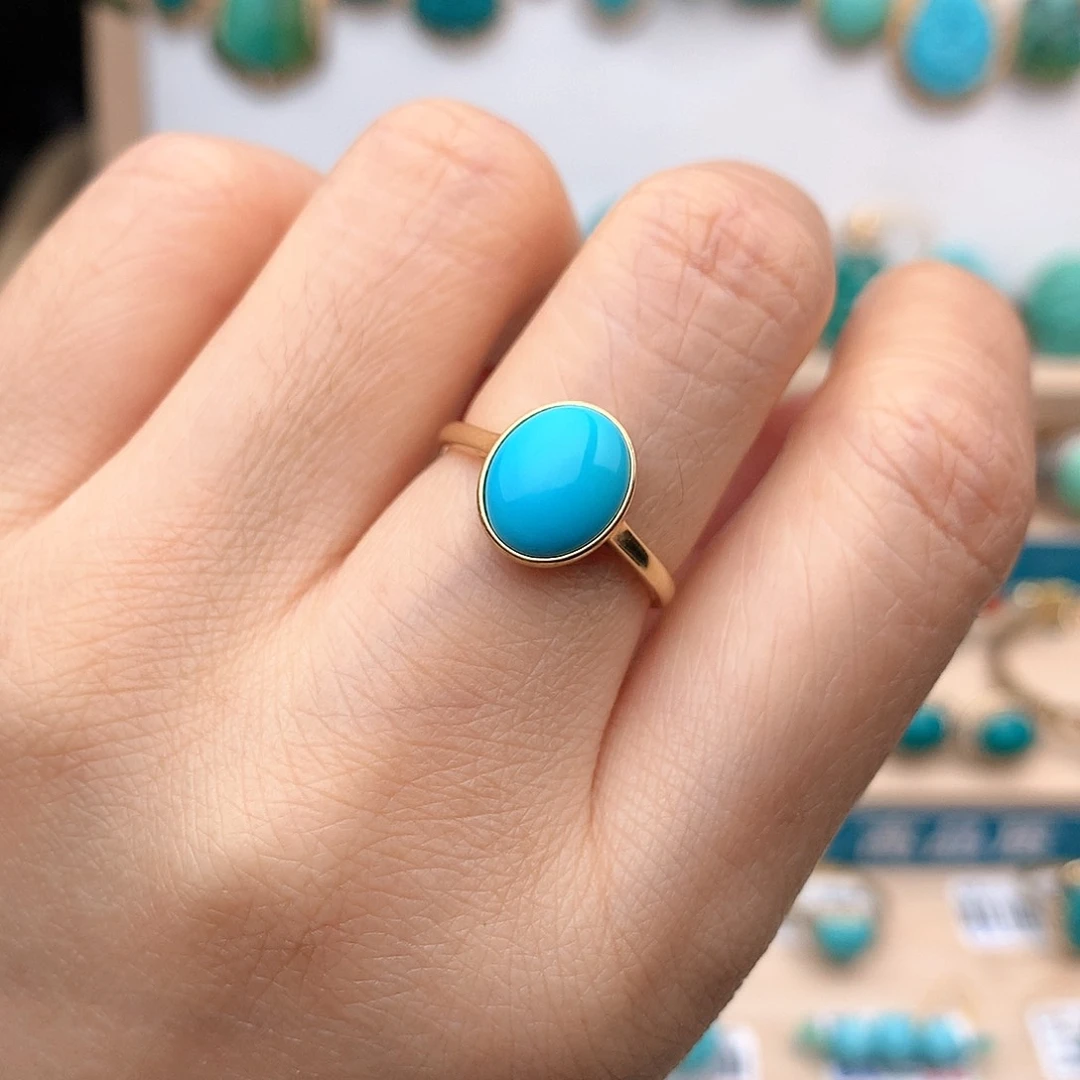 绿松石珠宝奇石18K金镶嵌用****6