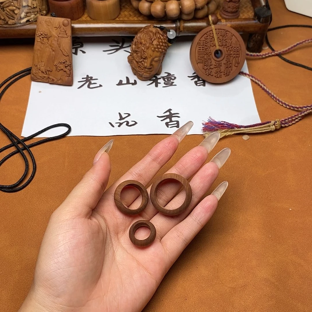 檀香木手串/手链净*戒指三件套（瑕疵）