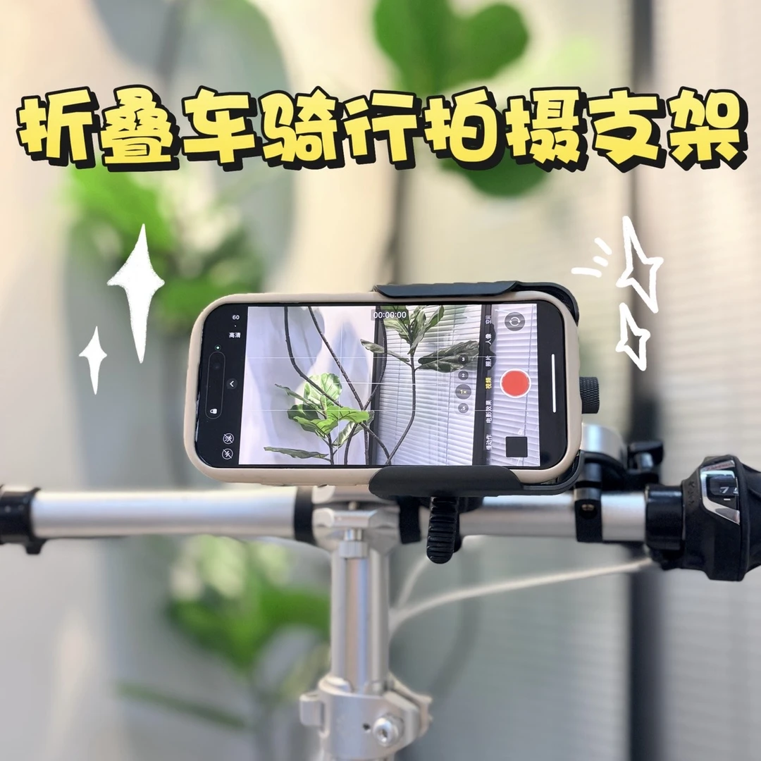 折叠车骑行拍摄手机支架大行P8/小布brompton铝合金装备居中防抖