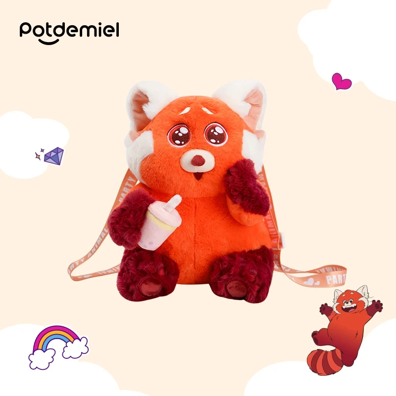 迪士尼正版青春变形记小熊猫美美毛绒公仔玩偶抱枕玩具礼物毛绒包