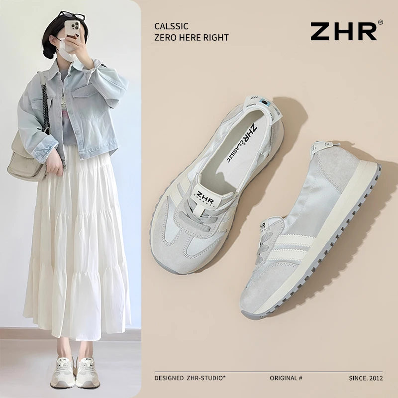 ZHR则则复古德训鞋女2025春季新款柔软透气女鞋时尚百搭休闲鞋女