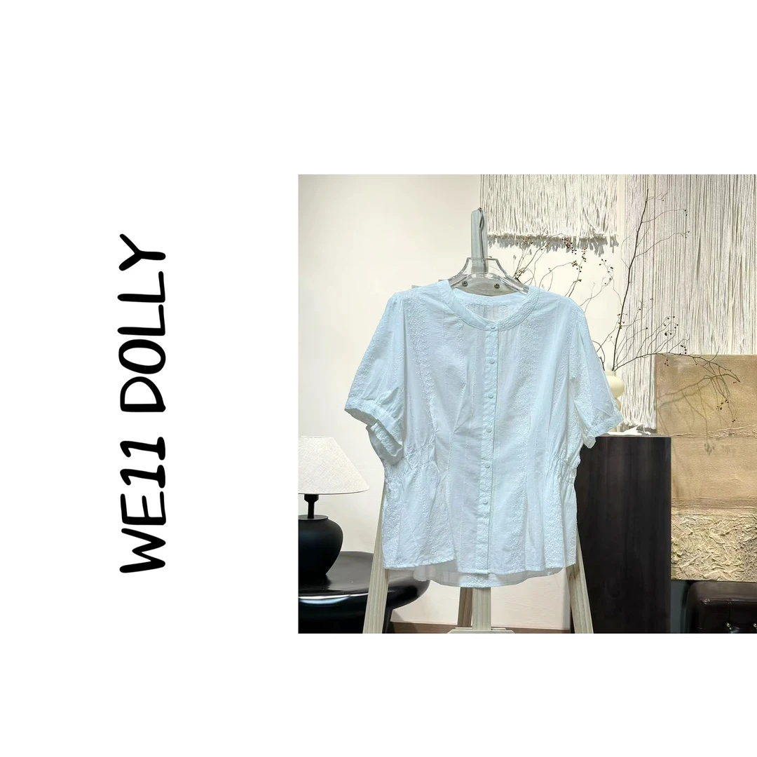 Dolly（提花衬衫）2025夏新款刺绣宽松收腰衬衫