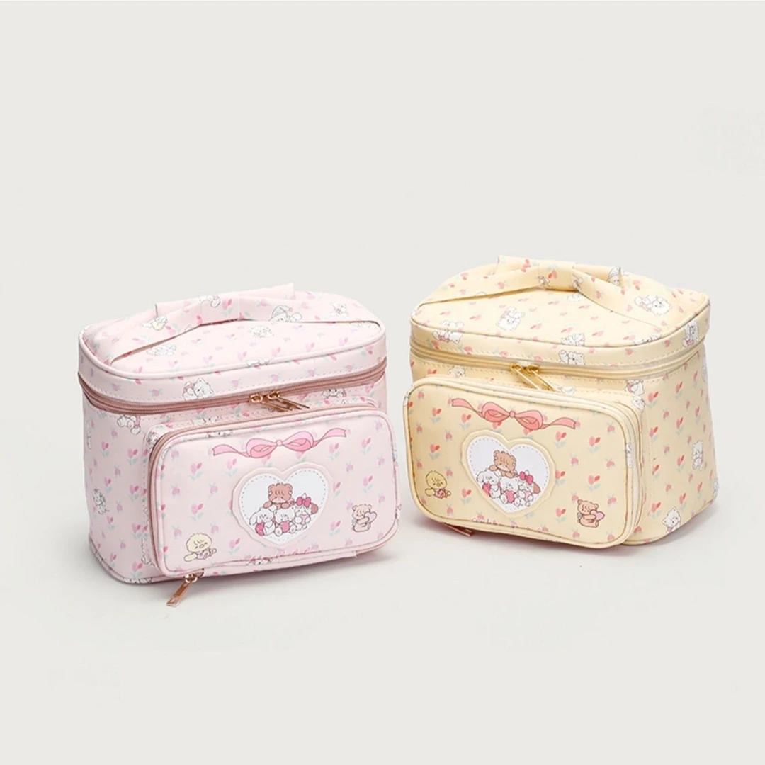 可爱手提化妆包便携式大容量护肤品收纳箱袋旅行分区防水洗漱包gh