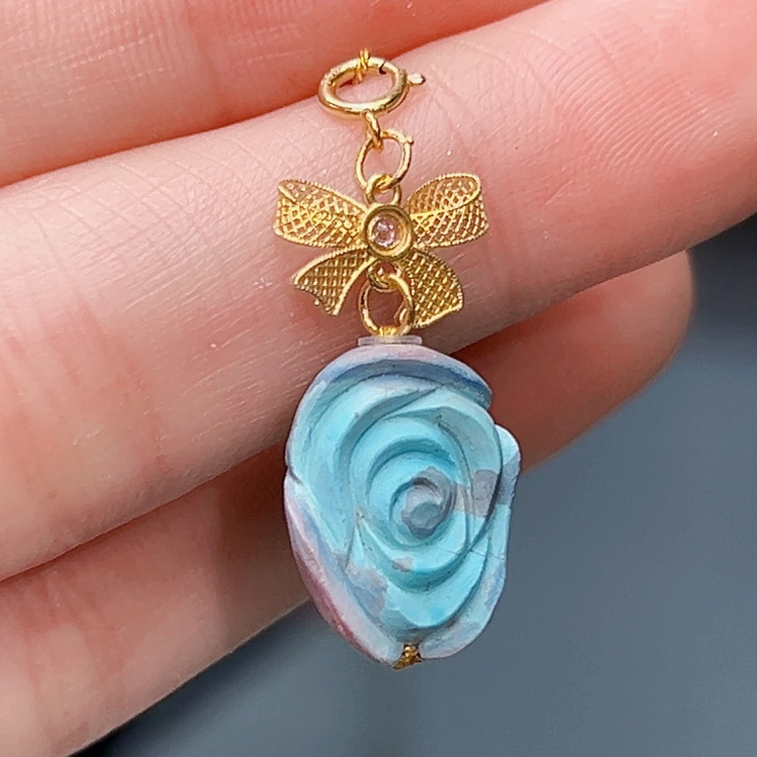 绿松石珠宝奇石18K金镶嵌