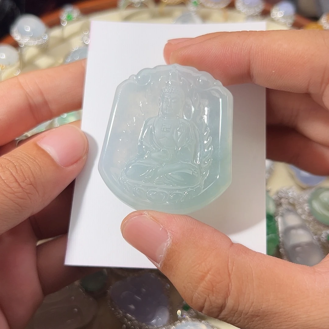 翡翠未镶嵌颈饰阿弥陀佛翡翠挂件