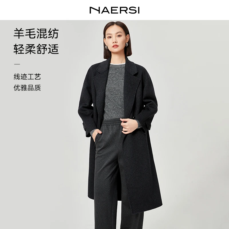 【CC专属】冬季新款通勤保暖老风长款羊毛大衣NL00864W0