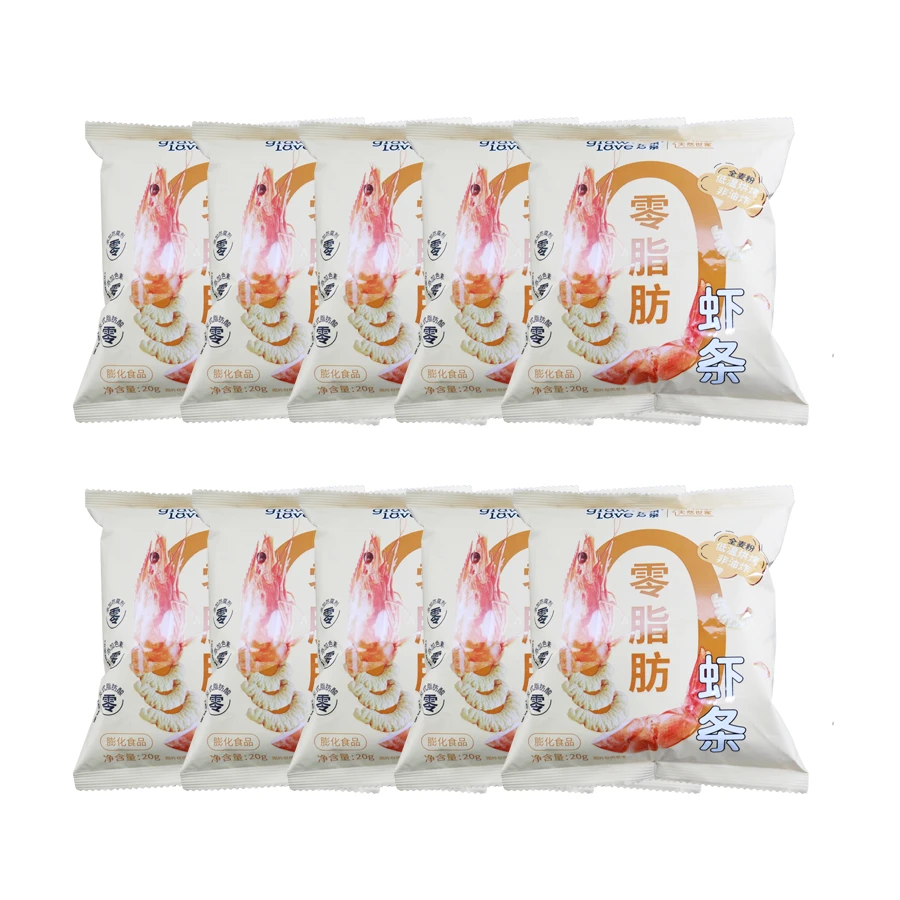 天然世家零脂肪虾条非油炸全麦粉低温烘烤10袋