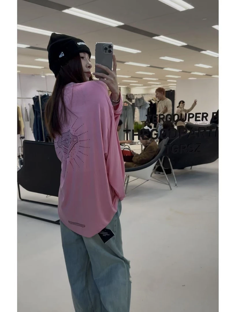 “TGPSZ”钻石标水钻长袖T恤——黑鸭子买手店