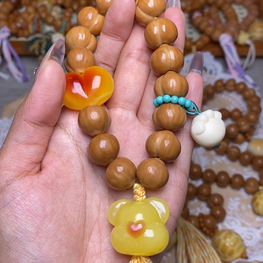 猴头核桃吊坠全品屁桃手持➕熊头爱心猫爪卡环