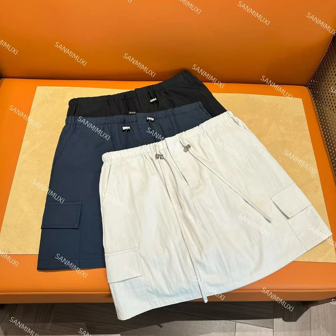 SANMI/叁米   松紧腰头休闲短裙（有内衬）25010