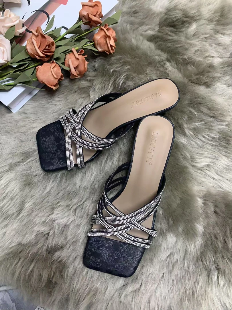 2025开年新款百搭高跟气质外穿女拖鞋