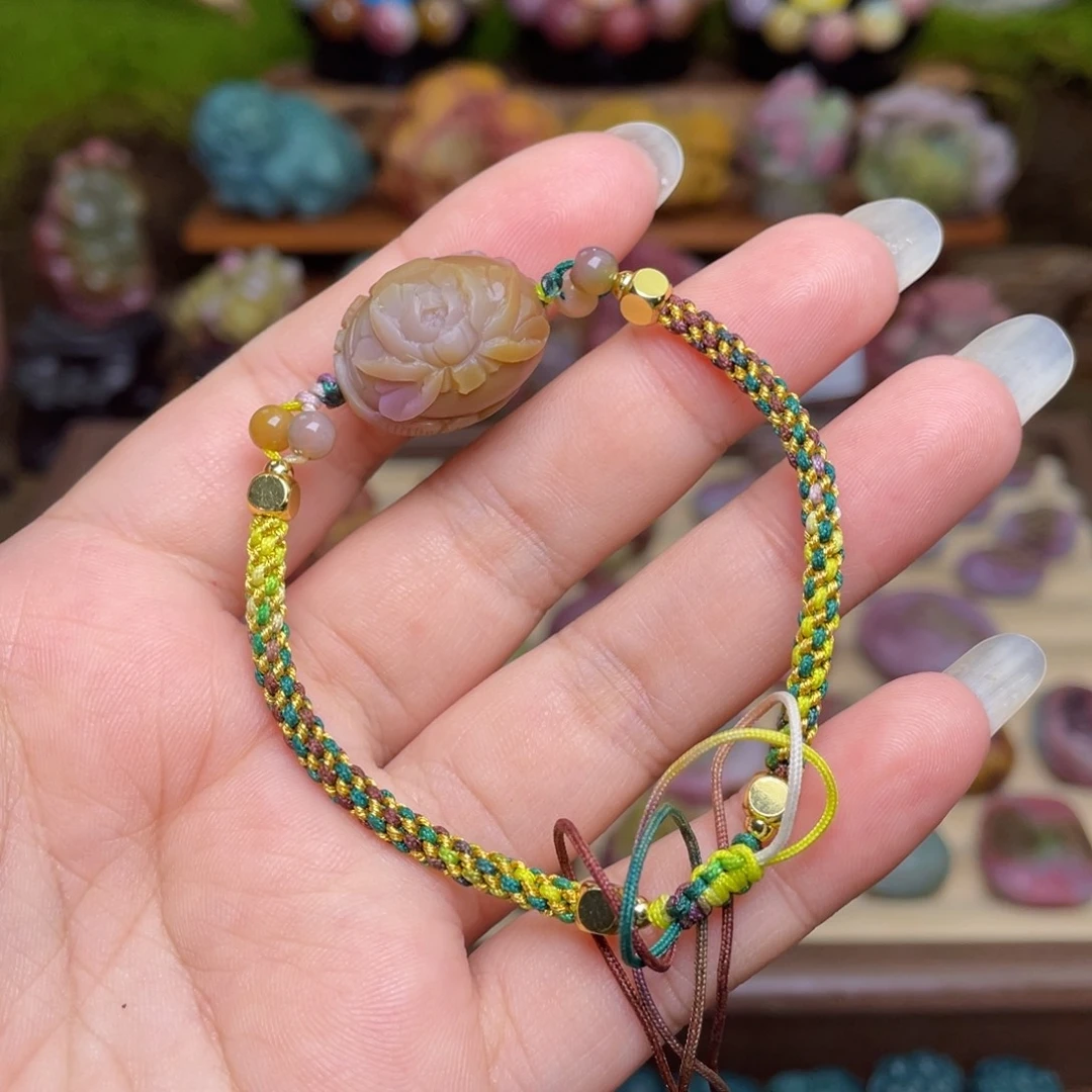 玛瑙/玉髓合金珠宝半成品盐源玛瑙十一福利牡丹花