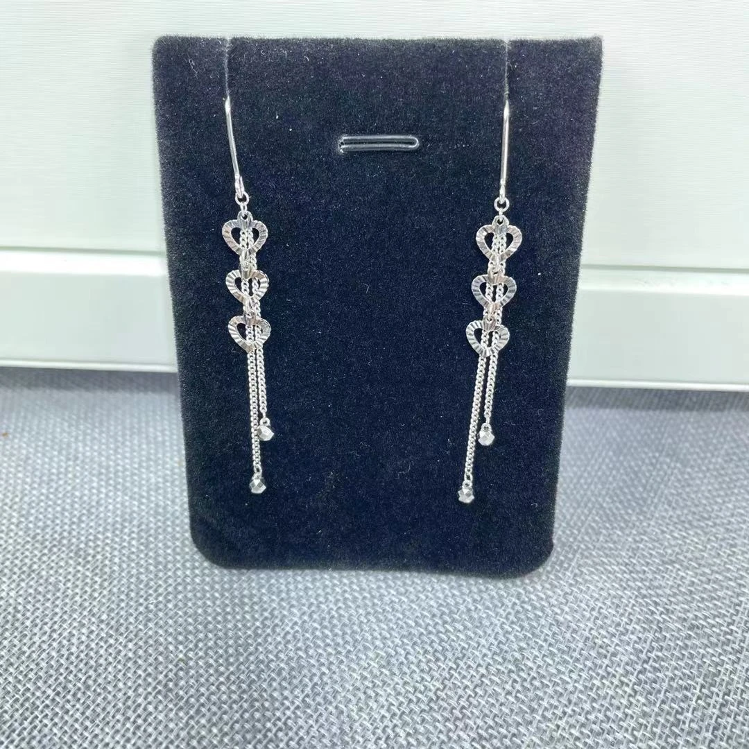 PT950 铂金耳饰  爱心流苏耳钩  气质时尚 长约6.3cm  S 62436