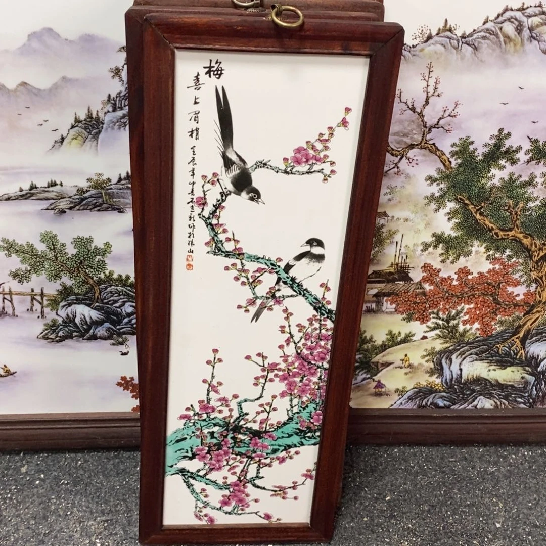 瓷片55*21 景德镇瓷板画柴窑烧制