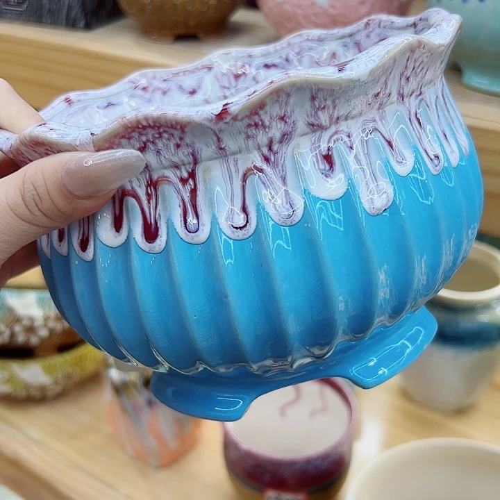 有孔，满10元发货多肉陶瓷花盆