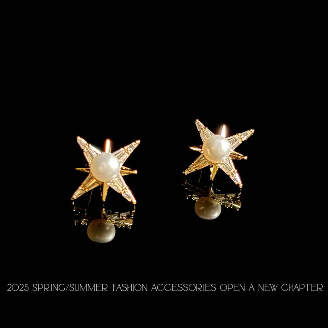 铜合金耳饰  镀k金 2025新款C6406【许愿星芒】BABA BOX 耳钉