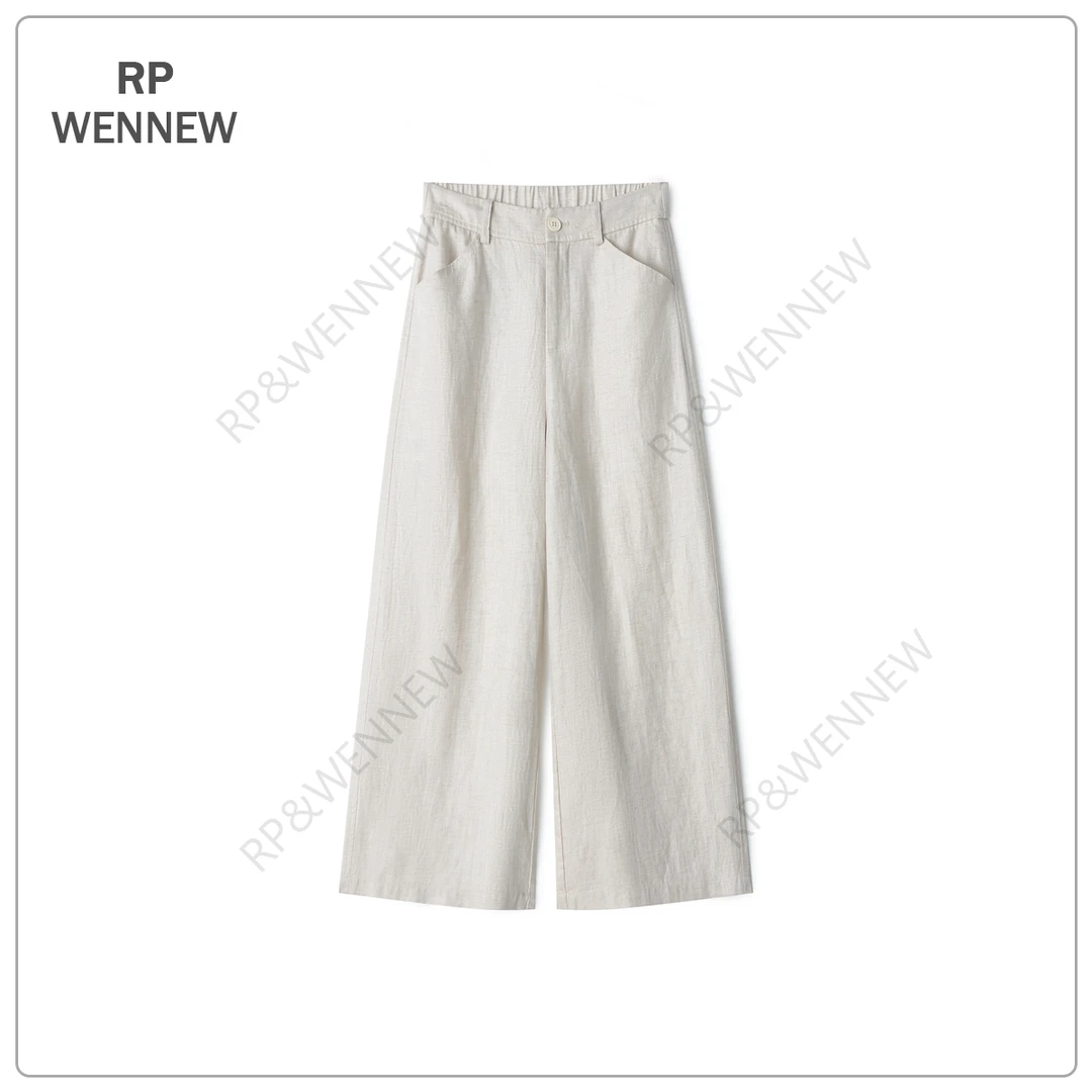 WENNEW夏季时尚减龄亚麻九分阔腿裤K231-3136