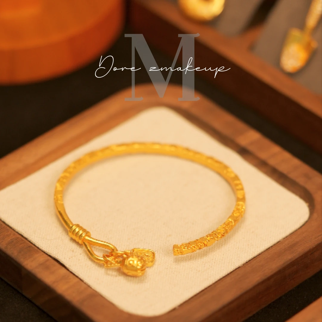 K金色手镯T2026新中式甜蜜告白拉丝珠