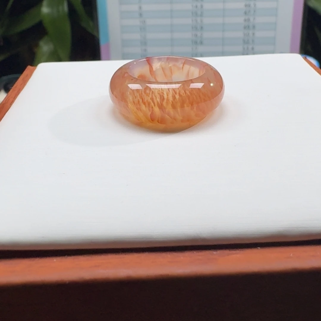 玛瑙/玉髓未镶嵌戒指Z17.5港16瑕