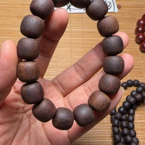 藤类降真香明黄油金丝蜜结13*14老邢手串