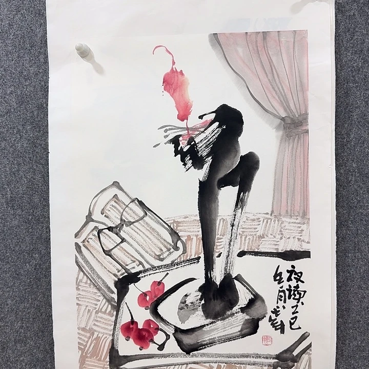 国画靳长年老师手绘作品
