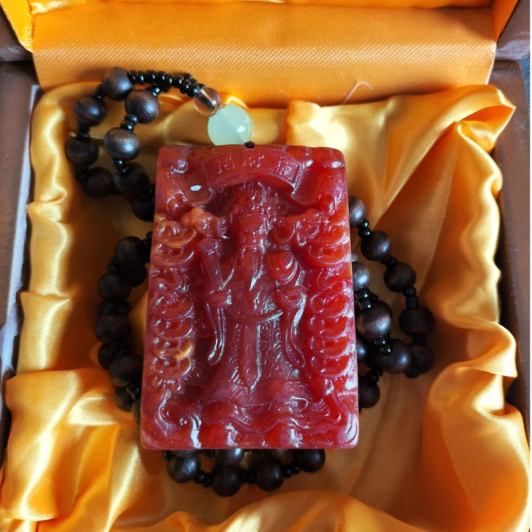 主播推荐 香 精工雕刻 财神像 吊坠 项链