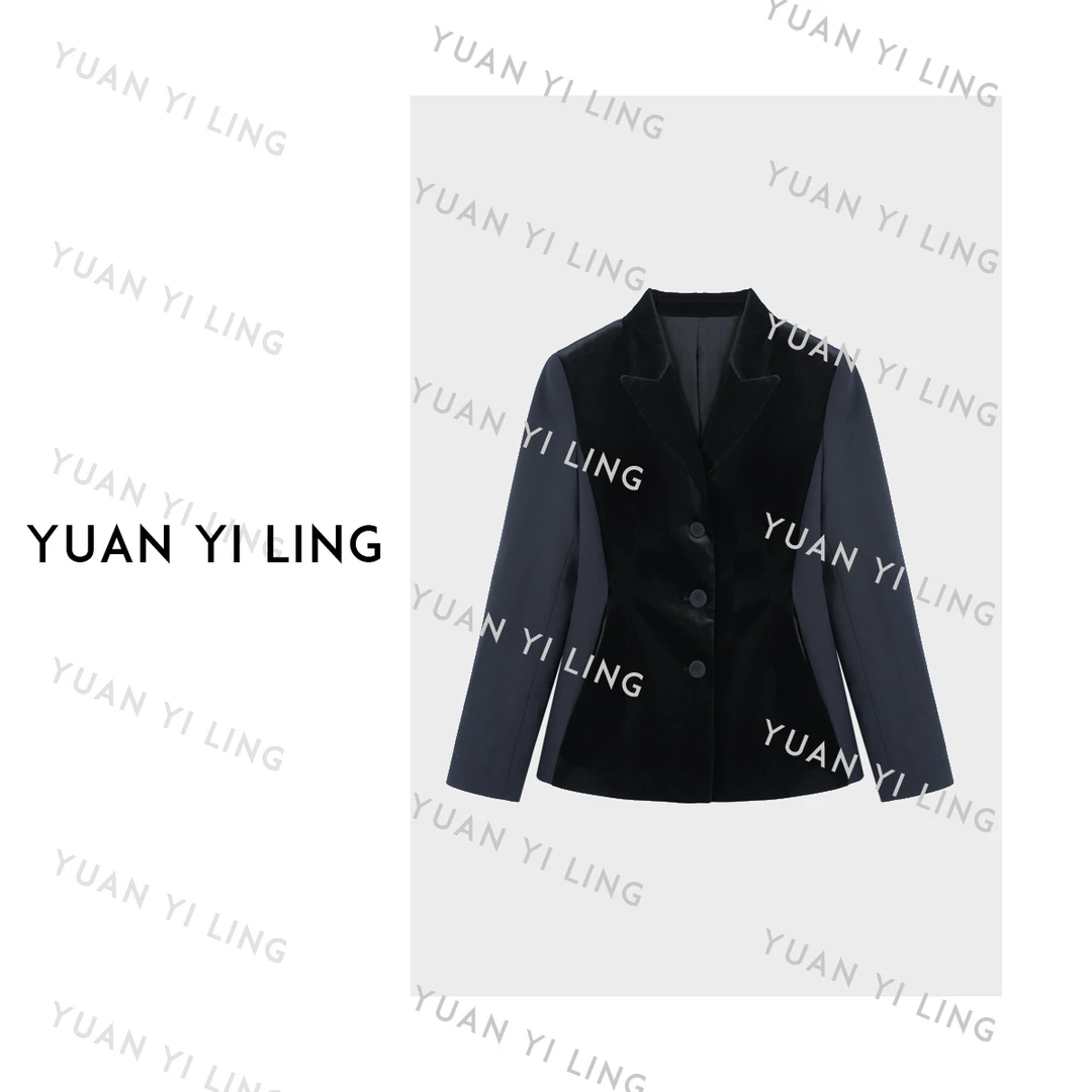 袁艺灵【伦敦午后】zeze澳毛丝绒设计款高奢气质优雅外套3096