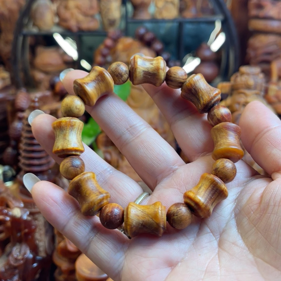 松木（琥珀木）其他微瑕竹节手串