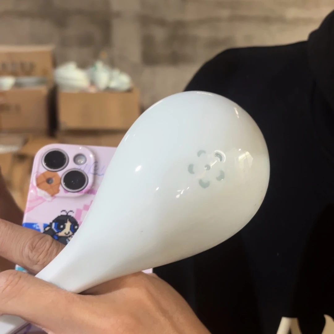 影青长柄大汤勺2只微瑕