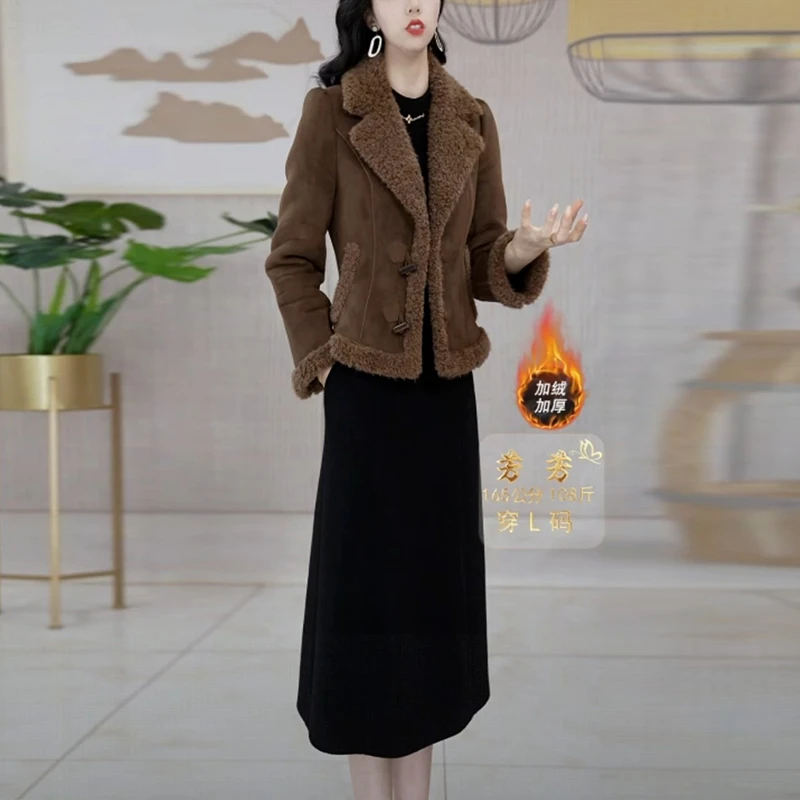 气质优雅裙子套装女冬季新款2025爆款洋气高级感显瘦两件套连衣裙