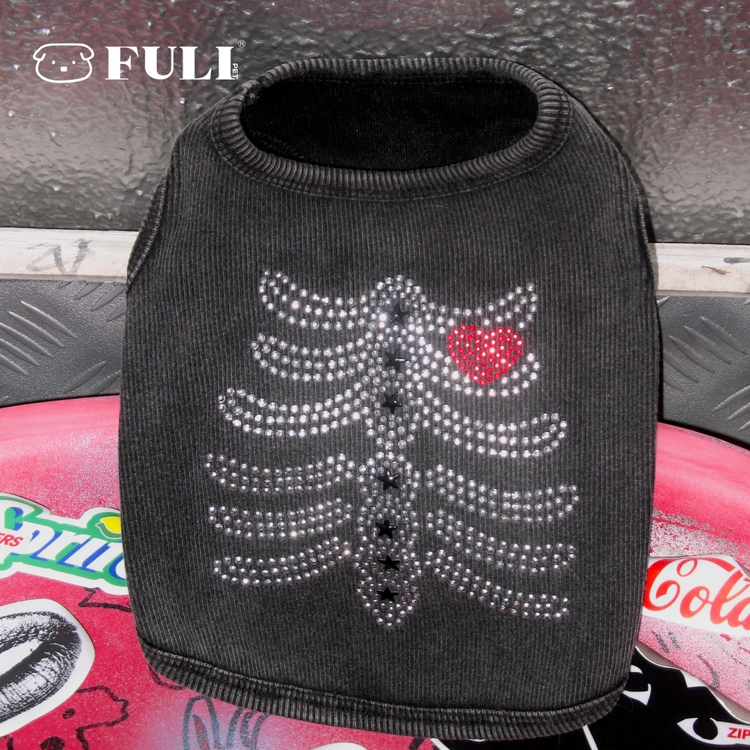 FULIPET「骨头背心」.朋克系列.西施犬马尔济斯比熊雪纳瑞
