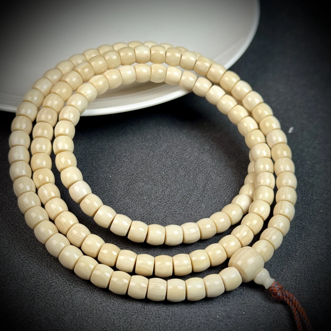 C050天然猛犸象牙 精工芝士皮6×5mm链子  支持鉴定假一罚四