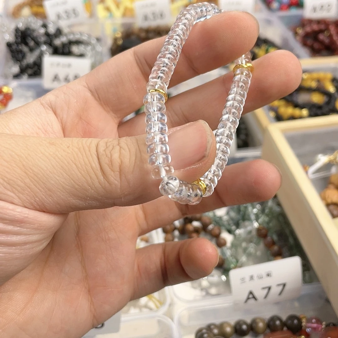 檀香木手串银S925镀金镶嵌