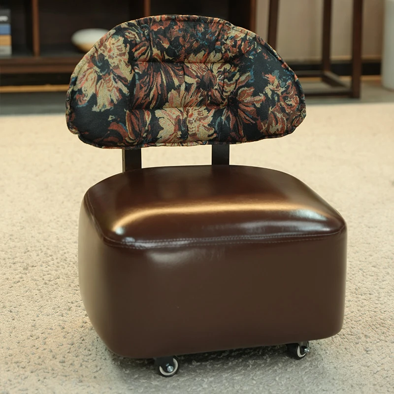 溜溜沙发带轮滑可移动客厅单人椅家用简约单繁花复古人茶几沙发椅