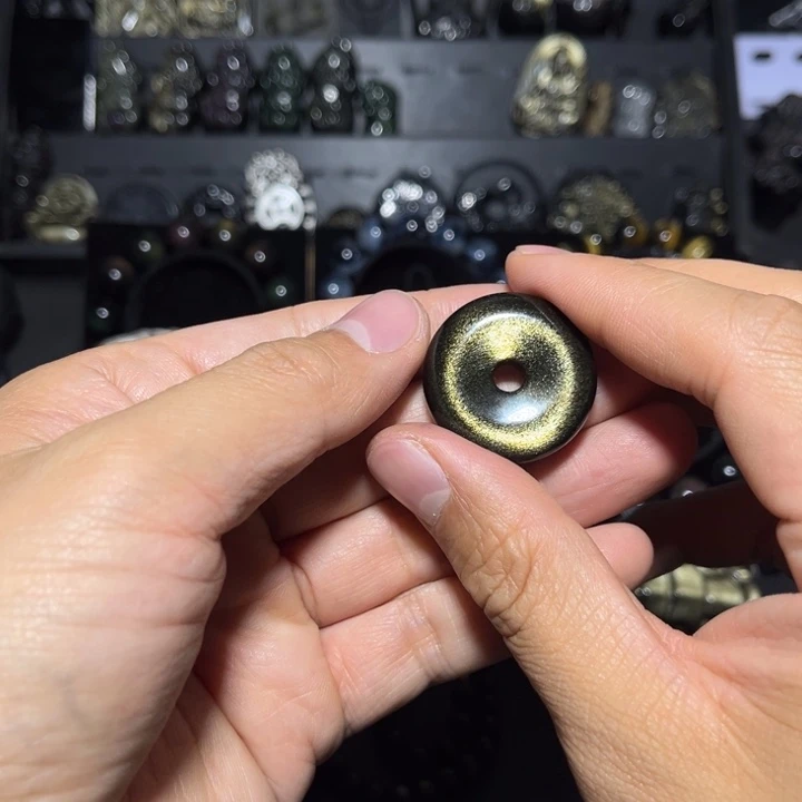 憩***今黑曜岩未镶嵌珠宝奇石