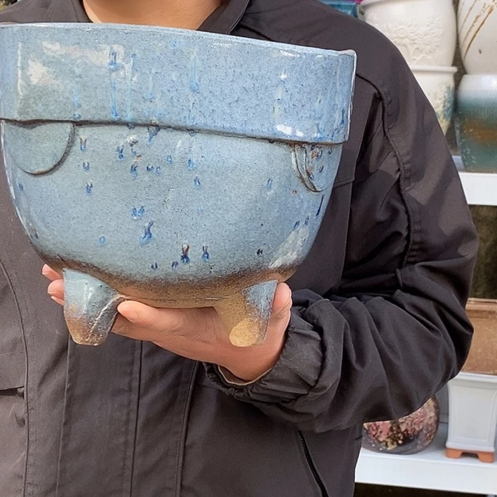 花盆紫砂口23高21瑕疵