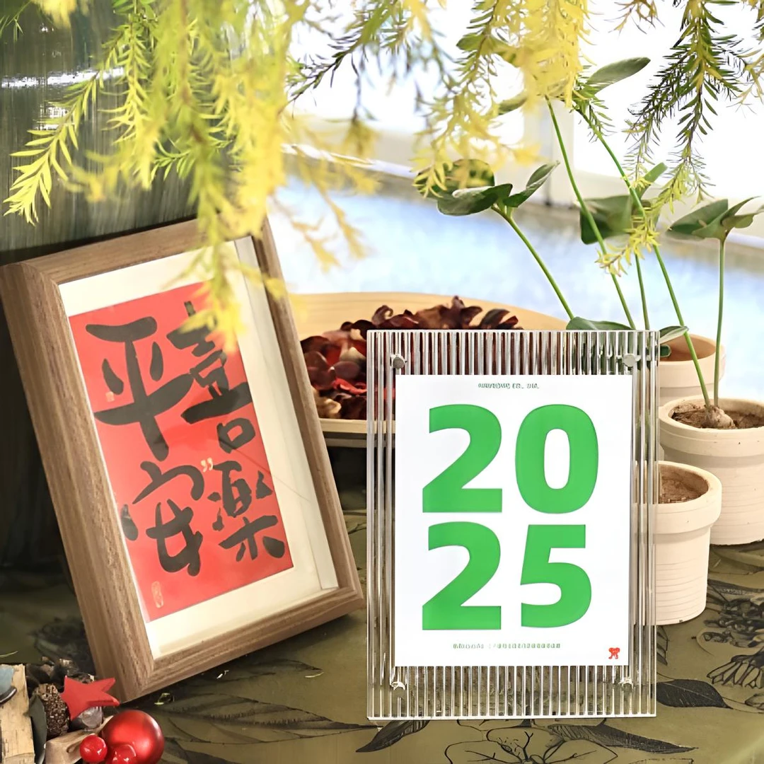 亚克力相框展示装裱画2025日历台历彩色6寸简约现代ins家居摆件