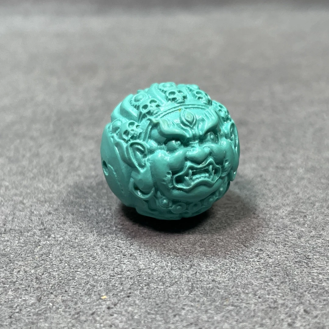 3016百搭DIY苏工雕刻16毫米蒙松黄财神配珠顶珠配饰配手持配饰