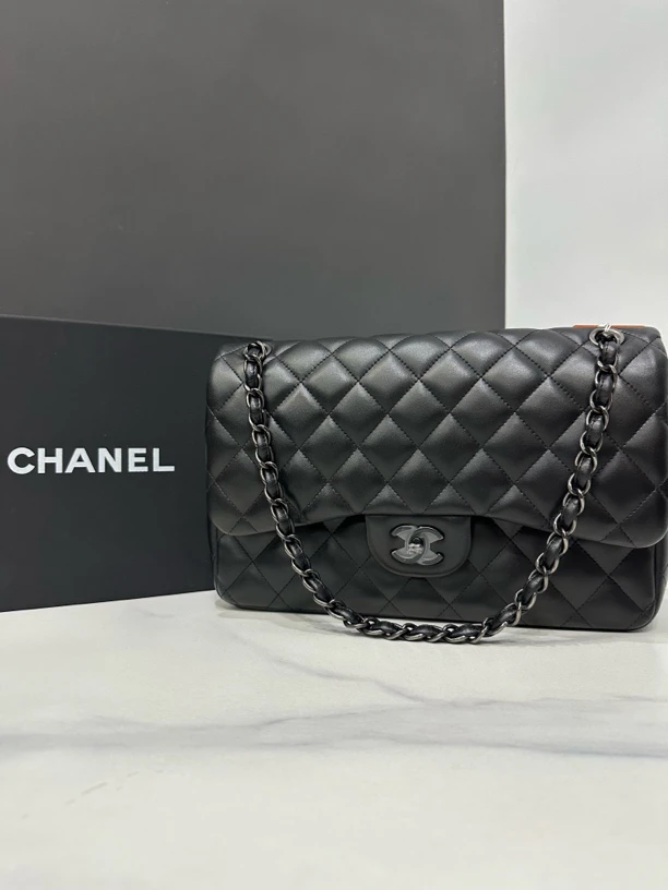 95新 Chanel/香奈儿 soblack扣jumbo包15开30cm/0295011742