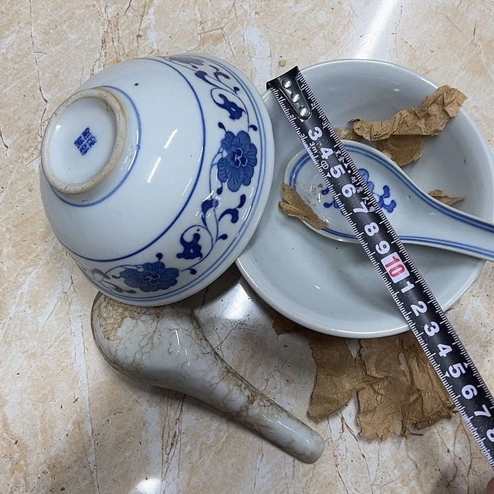 摆件陶2个12.5厘米碗加二个小勺