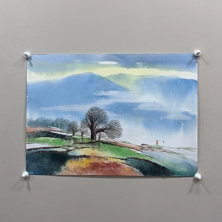 国画崔明达水彩画作品53✖️39 终身保真