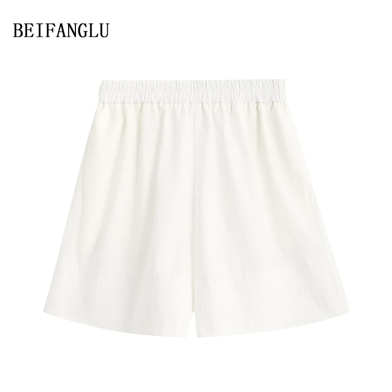 北方鹿 100棉山本短裤夏季显瘦高腰A版休闲短裤25230